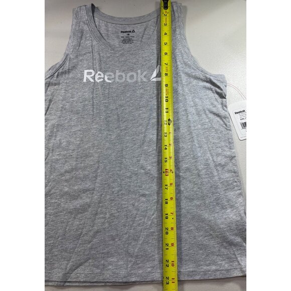 Reebok Girls Size 18 XXL Grey Heather Tank Top Cotton Rayon Blend Lightweight - Picture 5 of 10